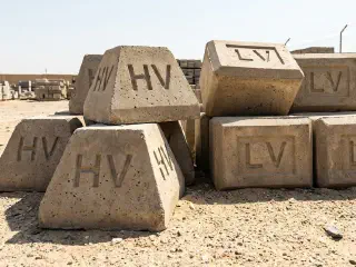 DEWA-standard precast concrete cable route markers, UAE