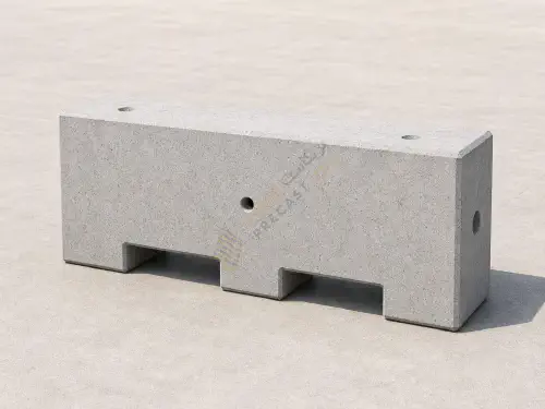 Concrete hoarding block detail for temporary site fencing