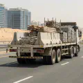 Mixed precast load on a flatbed truck