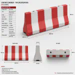 Precast concrete Jersey barrier technical specification drawing