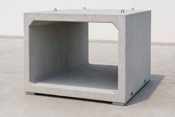 Precast concrete bunker shell unit at the UAE factory