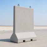 Clean precast T-wall unit in a concrete yard