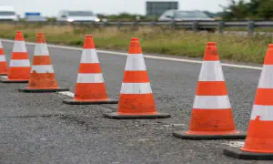 High-intensity reflective PVC traffic cones, UAE