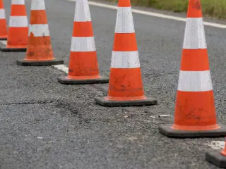 High-intensity reflective PVC traffic cones, UAE